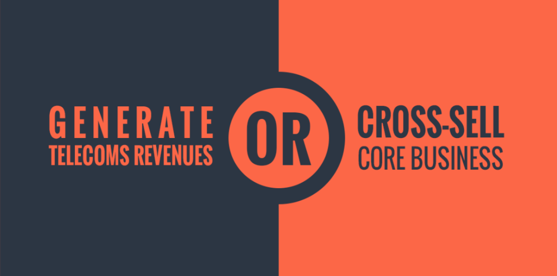 An orange and dark gray graphic with the text "Generate Telecoms Revenue or Cross-sell Core Business" as MVNO objectives