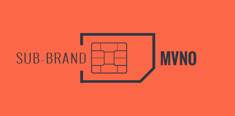 Graphic icon representing a sub-brand MVNO, illustrating the strategic relationship between a host Mobile Network Operator and a virtual network brand