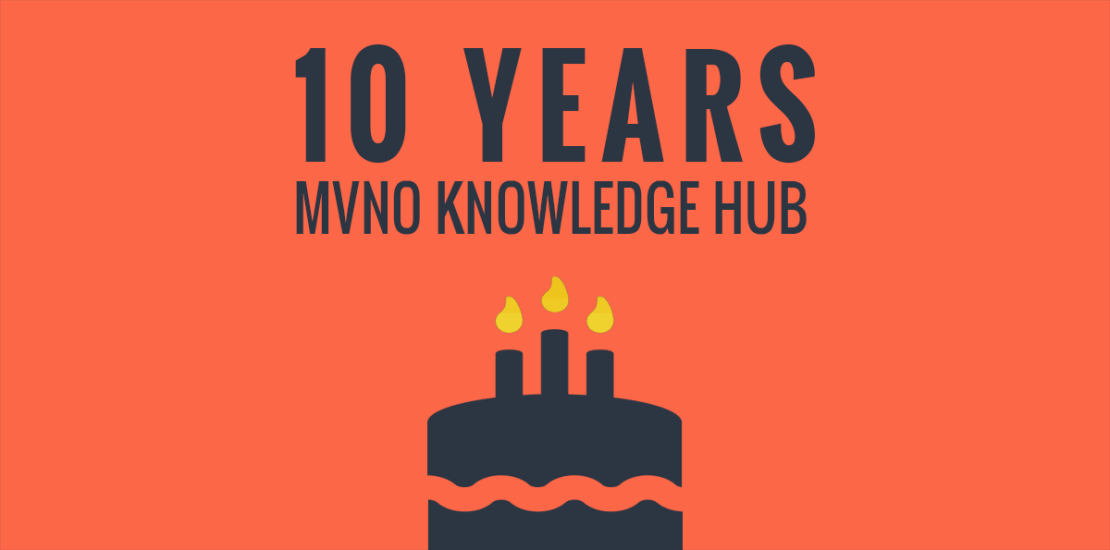 10 years of the MVNO Knowledge Hub anniversary graphic showing 10-years-MVNO-Knowledge-Hub.